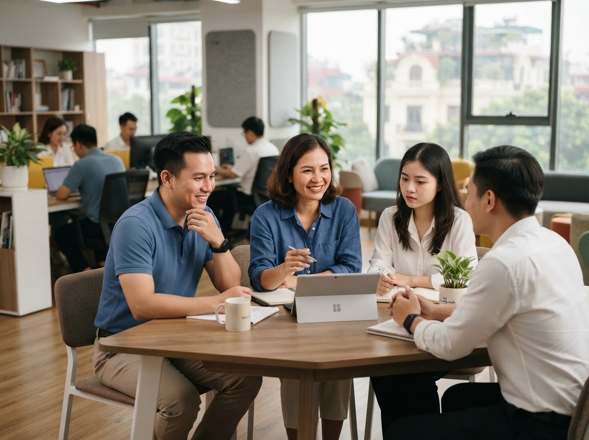 Vượt Phầnvinh - đội ngũ phân tích dữ liệu tài chính đang làm việc